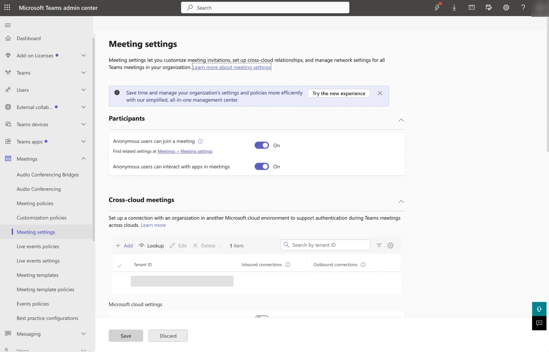 Meeting settings